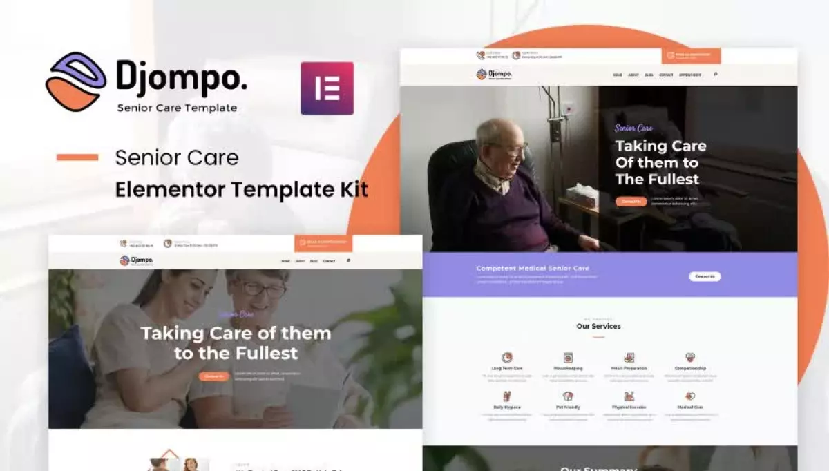 Djompo Kit - Senior Care Elementor Template