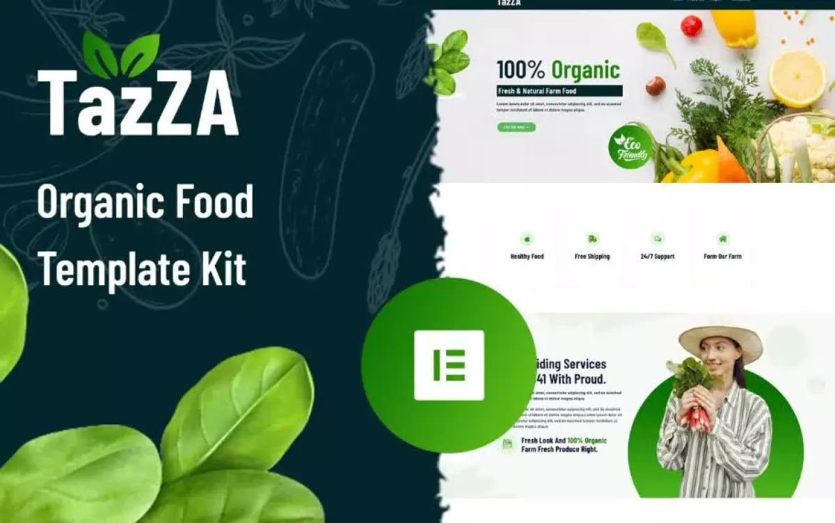 TazZA - Organic Food Elementor Template