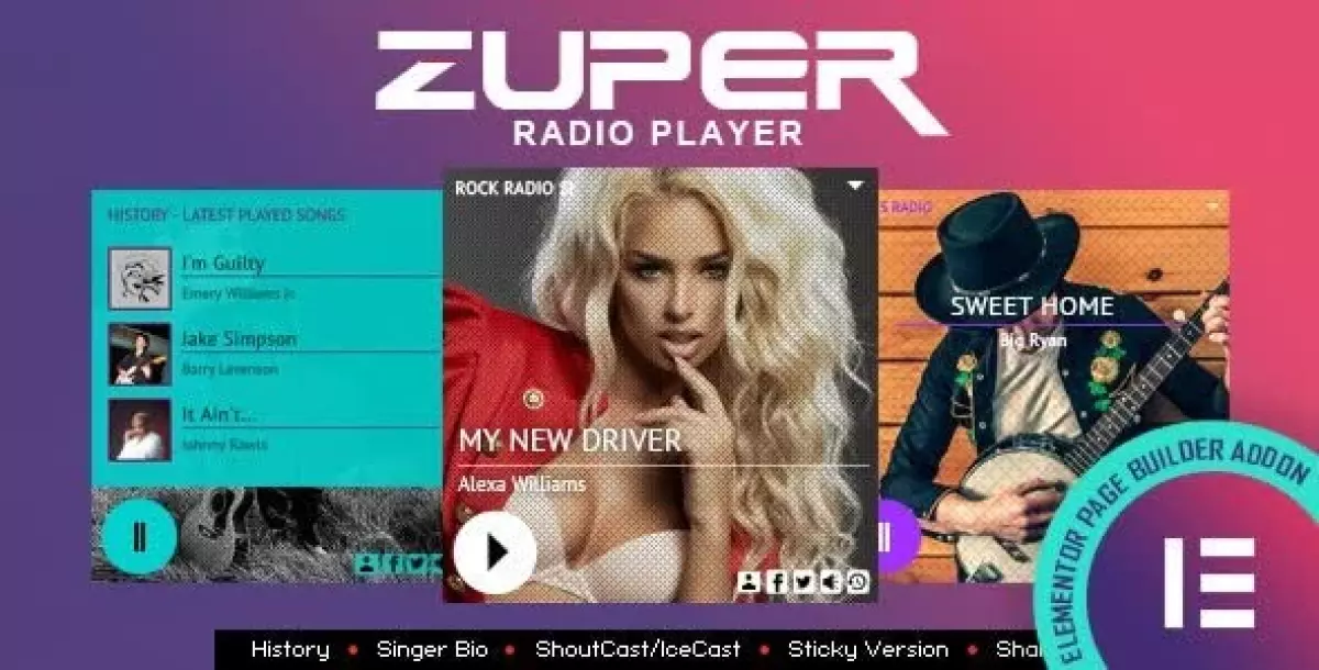 [WISH] Zuper - Shoutcast and Icecast Radio Player With History - Elementor Widget