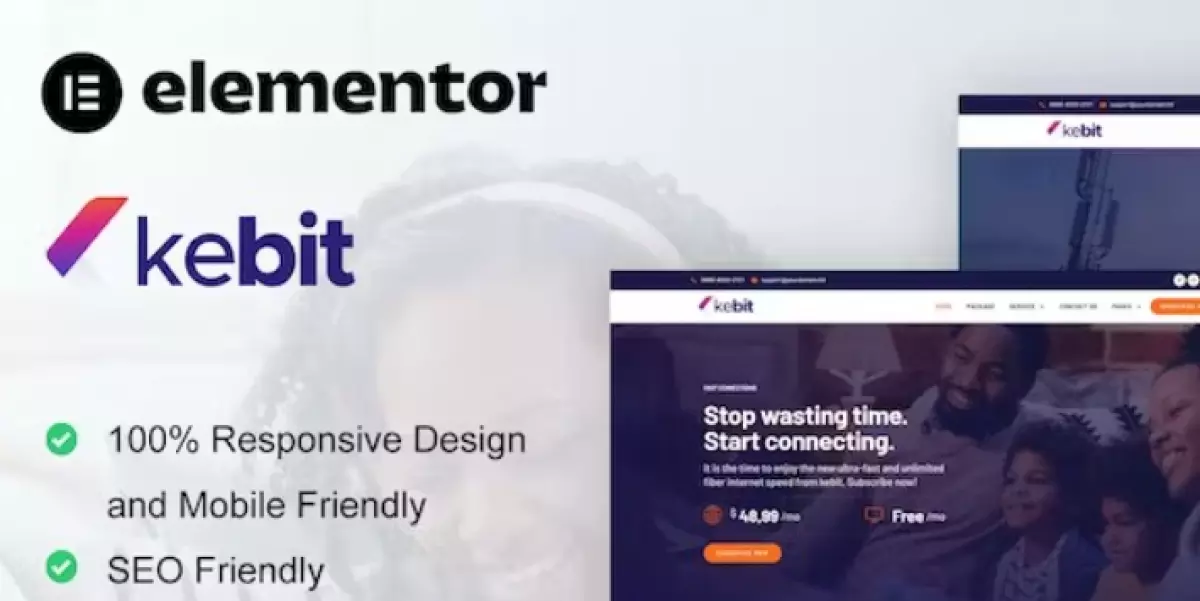 Kebit – Broadband &amp; Internet Service Provider Elementor Pro Template Kit