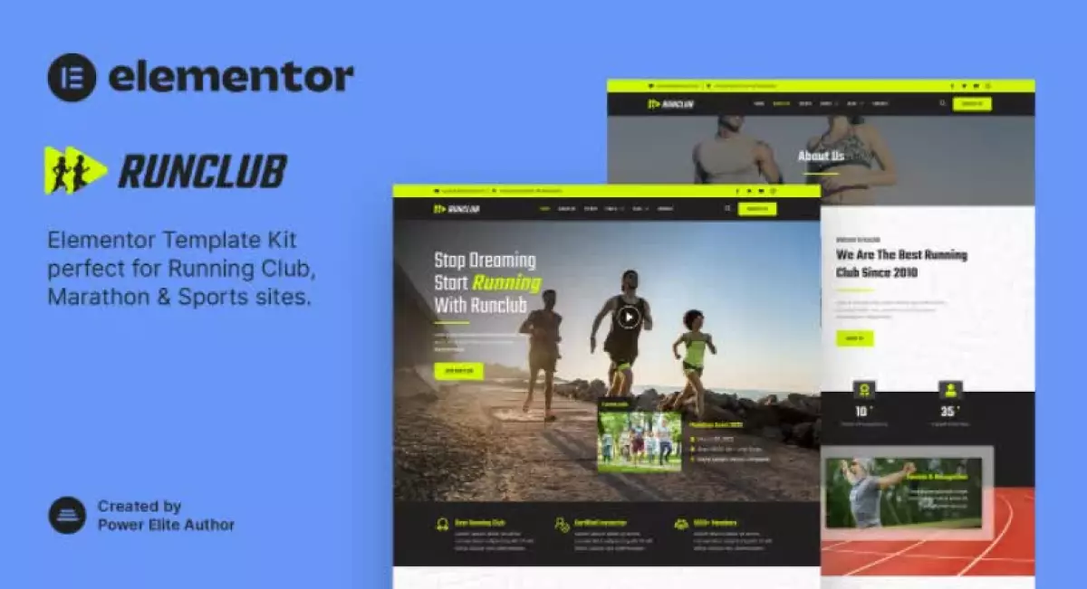 Runclub – Running Club, Marathon & Sports Elementor Template