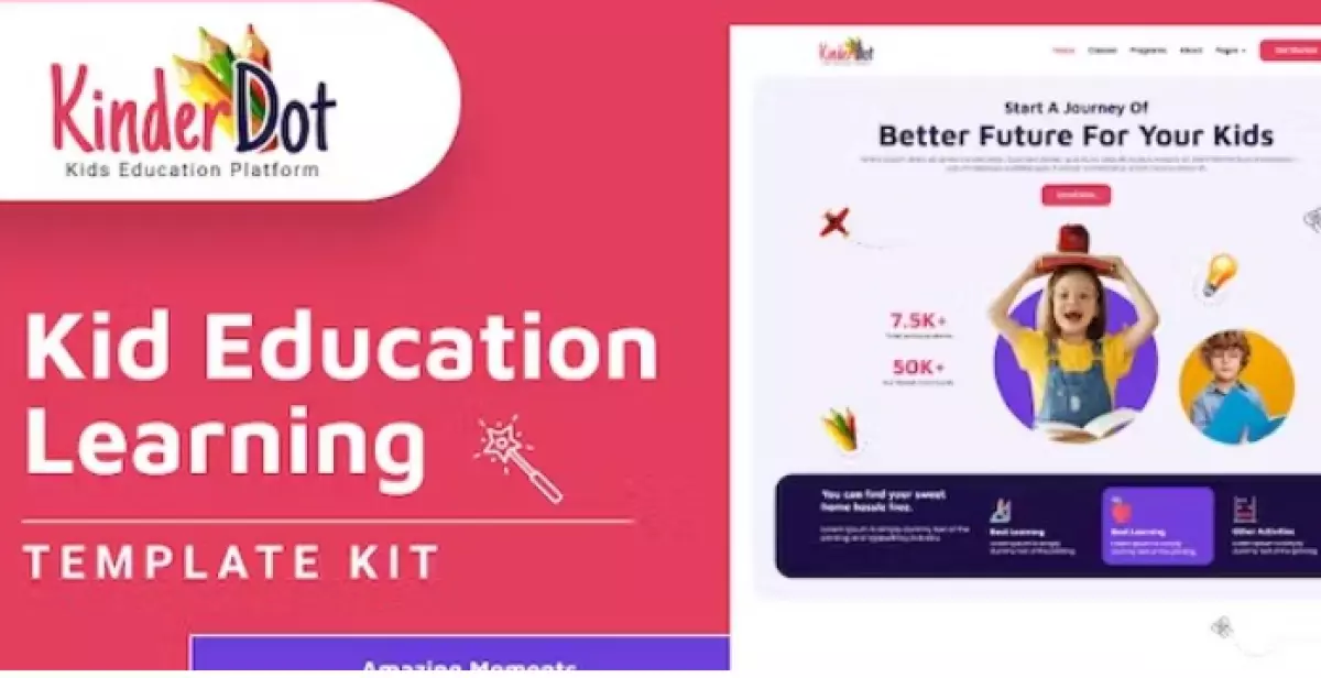 Kinderdot – Kindergarten &amp; Pre-School Elementor Template Kit