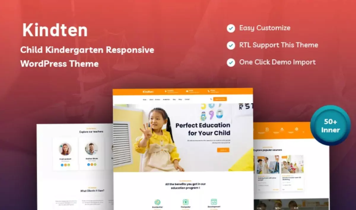 Kindten - Child Kindergarten Responsive WordPress Theme