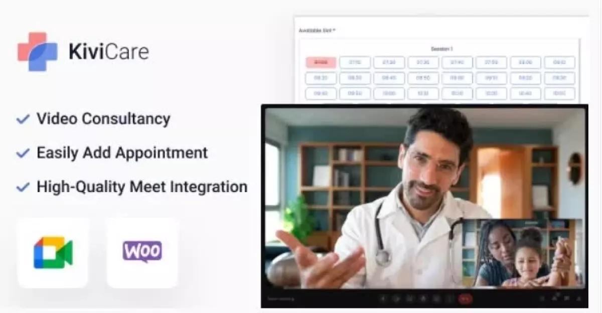 KiviCare - Google Meet Telemed And WooCommerce Payment Gateway (Add-on)