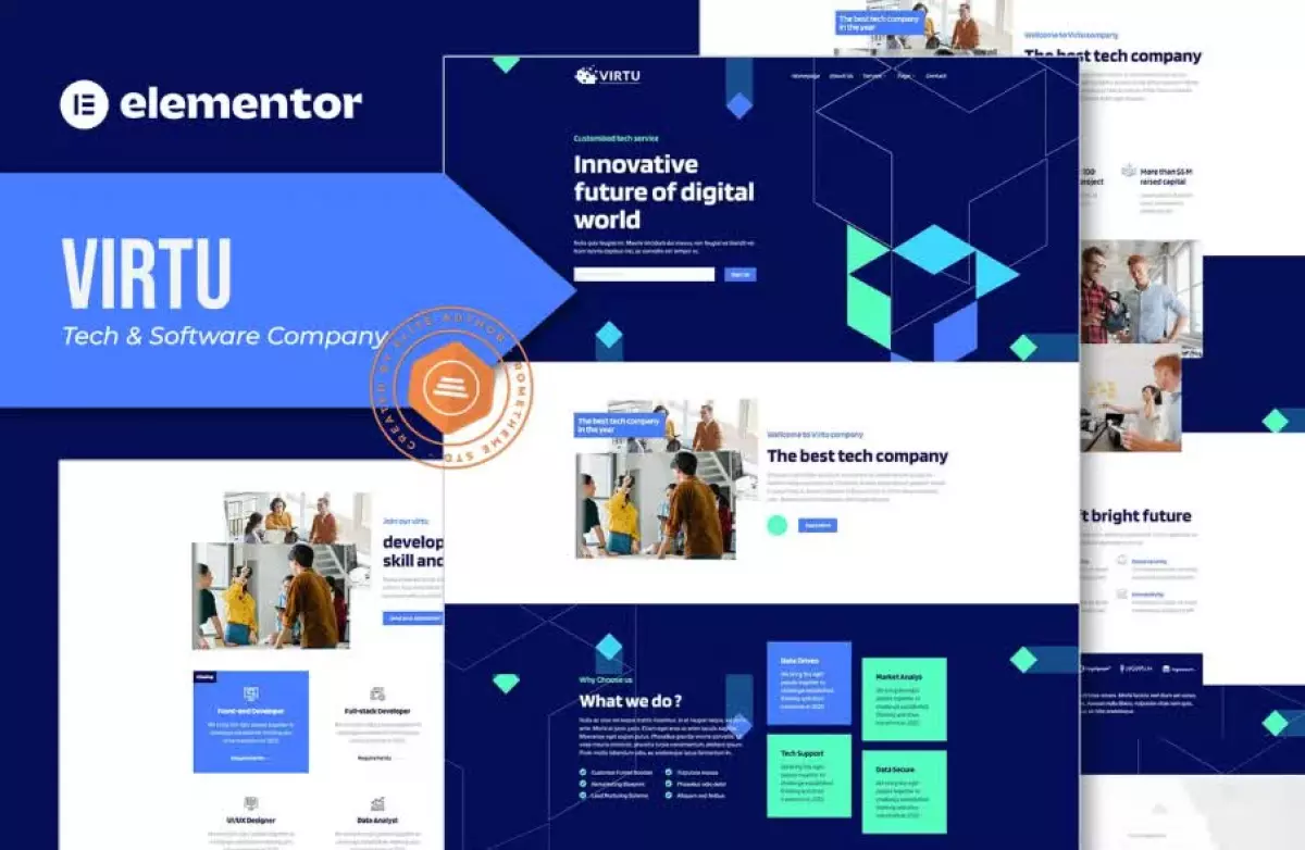 Virtu - Tech & Software Company Elementor Template