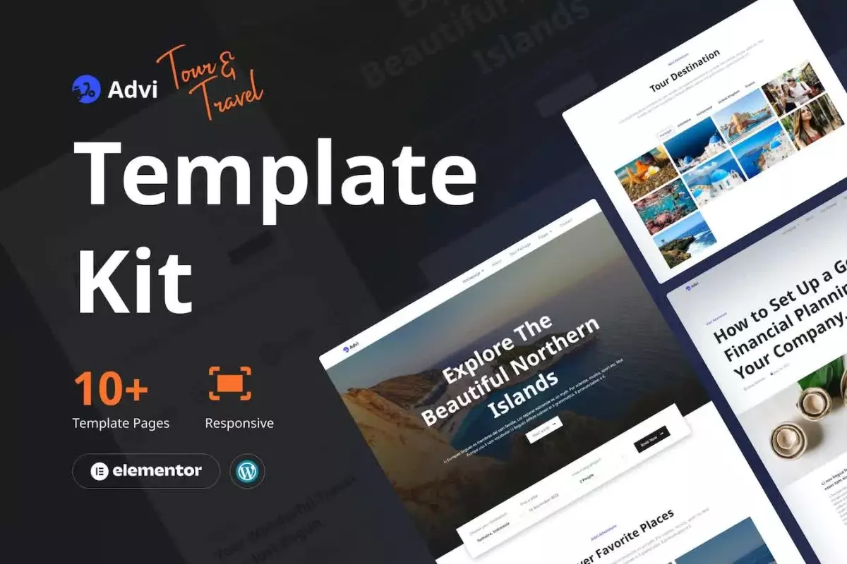 Advi - Creative Tour and Travel Elementor Pro Template