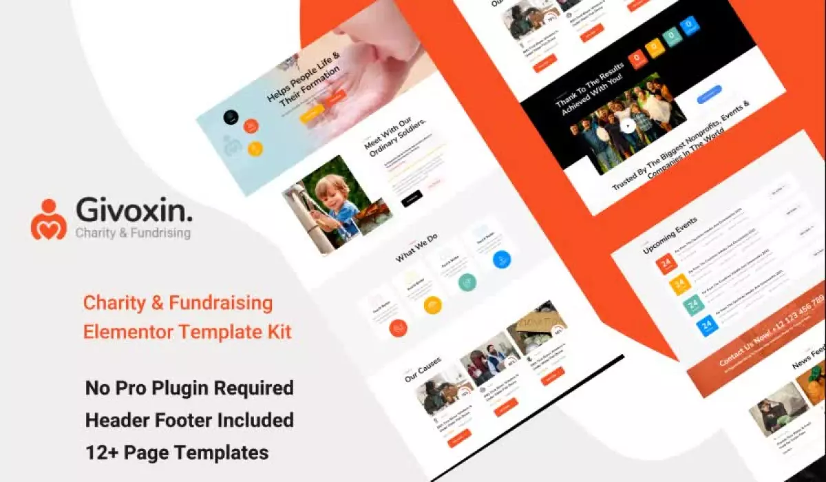 Givoxin - Charity Elementor Template