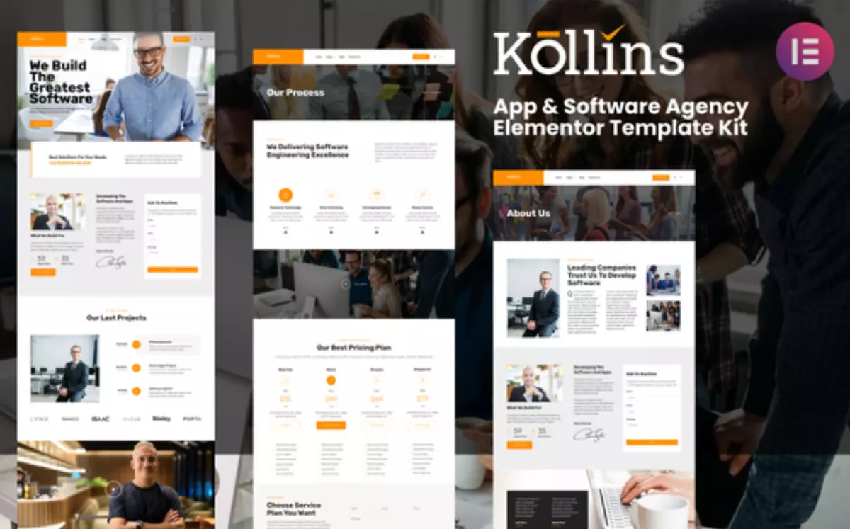 Kollins – App &amp; Software Agency Elementor Template Kit