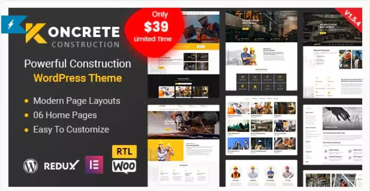 Koncrete - Construction Building WordPress Theme 2.0.4