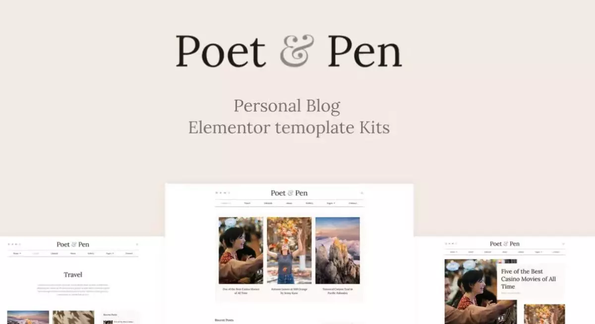 Poet & Pen - Personal Blog Elementor Template