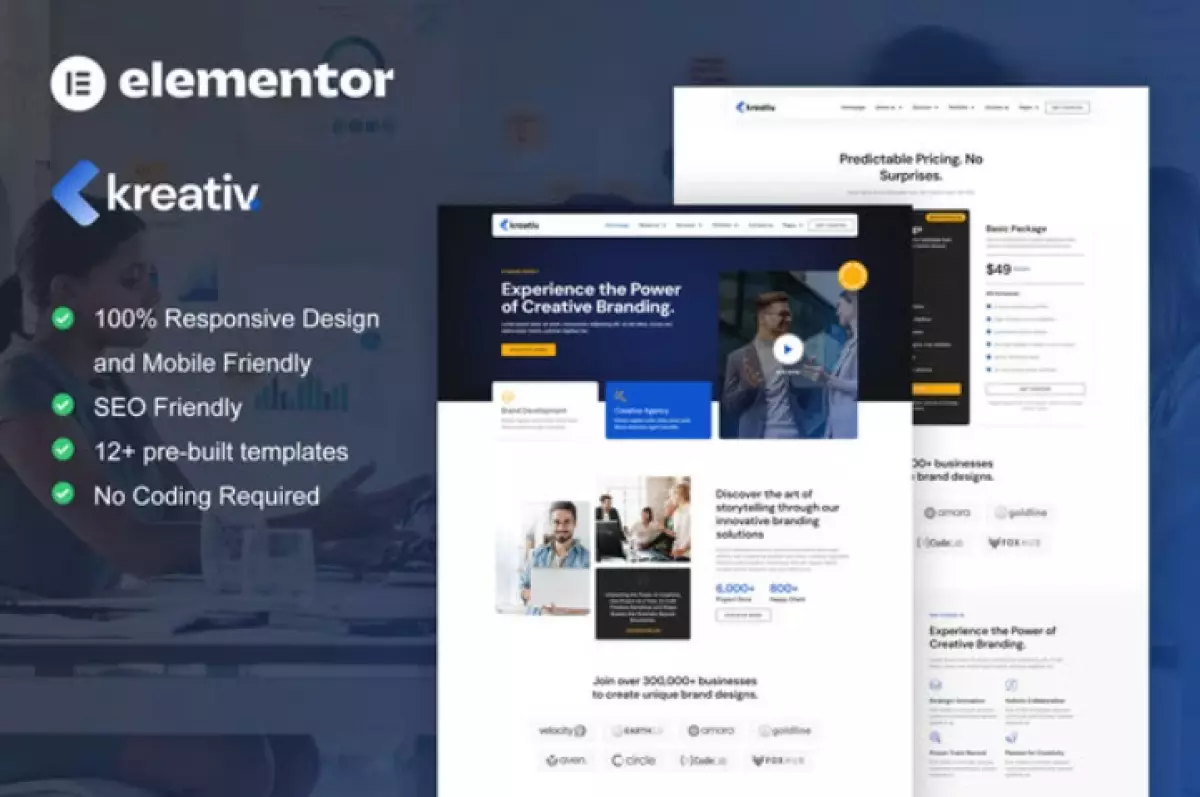 Kreativ - Digital Agency &amp; Creative Branding Elementor Pro Template Kit