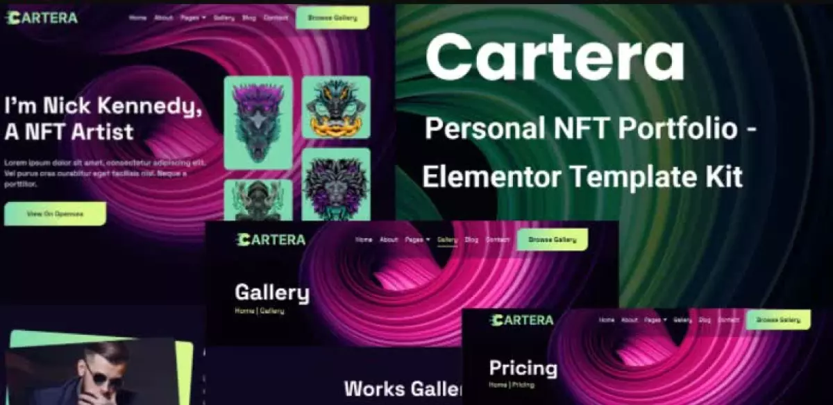 Cartera - Personal NFT Portfolio Elementor Template