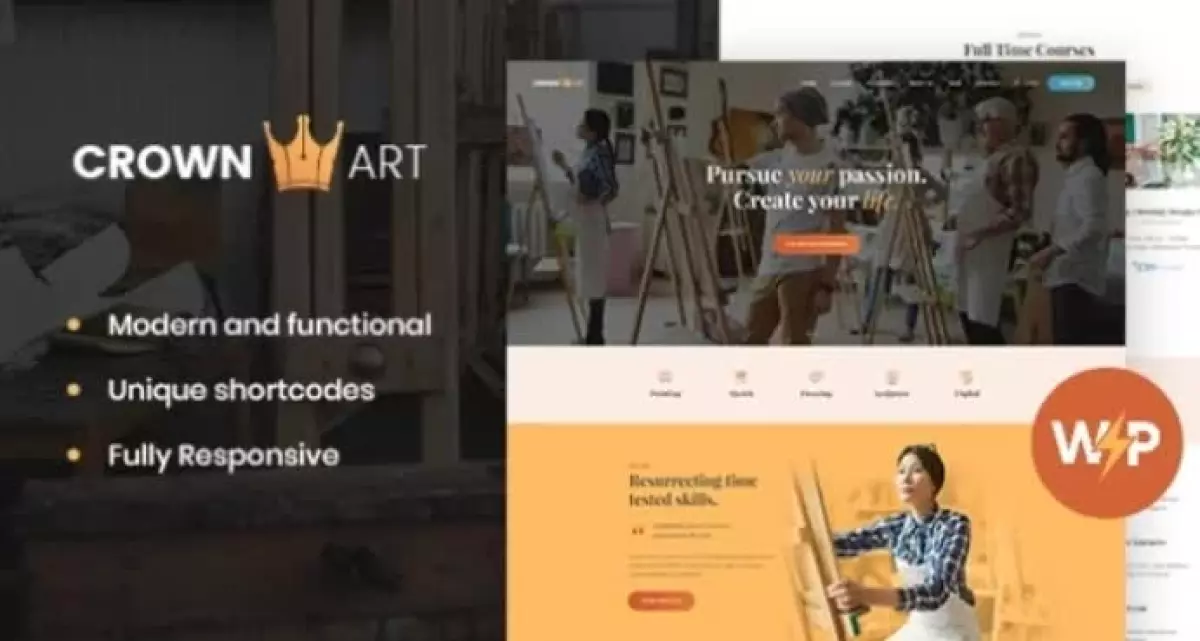 Crown Art | Drawing and Music School WordPress Theme