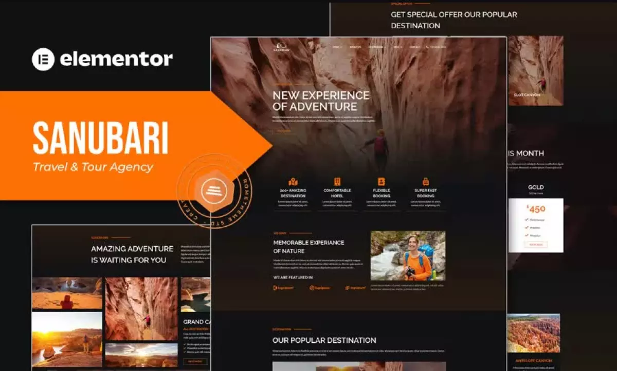 Sanubari - Travel & Tour Agency Elementor Template