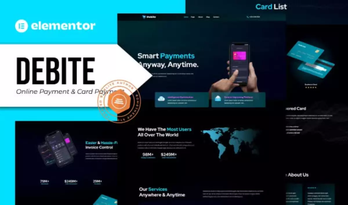 Debite - Card Payment & Online Payment Elementor Template