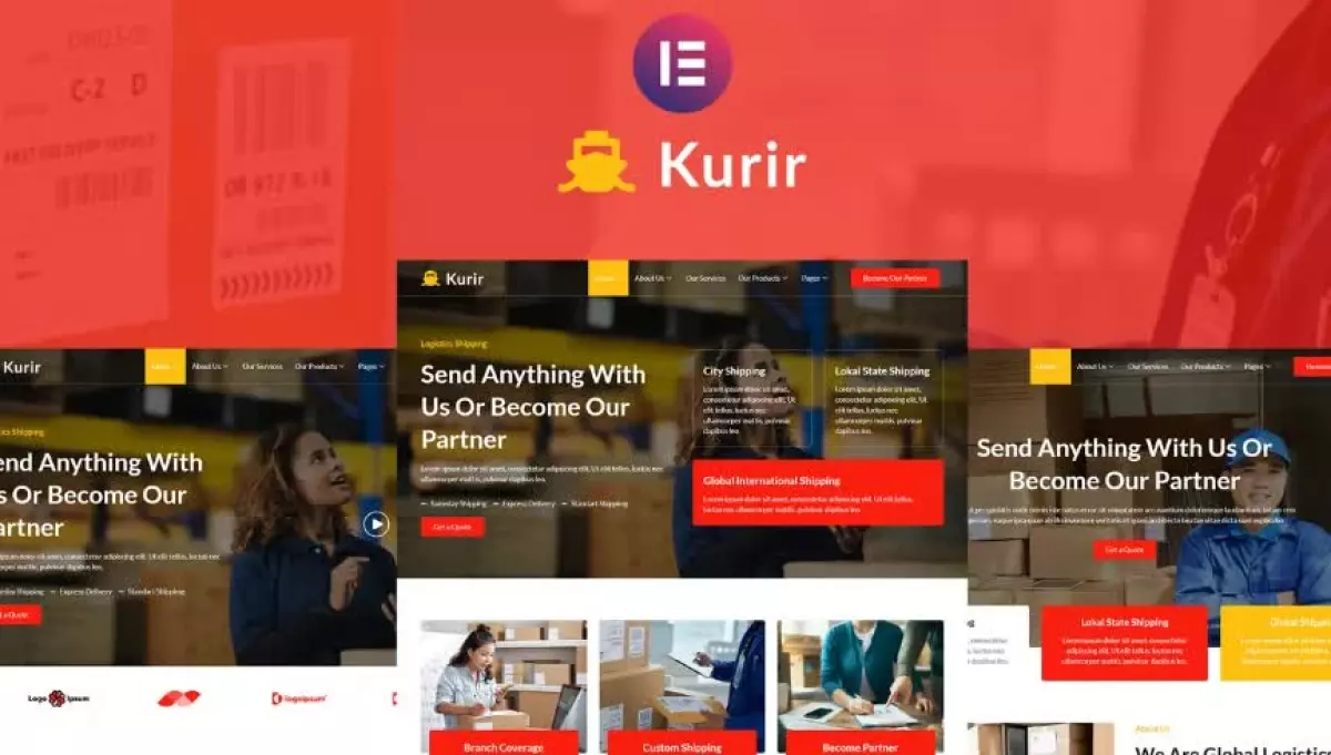 Kurir - Logistics Cargo Shipping Elementor Template