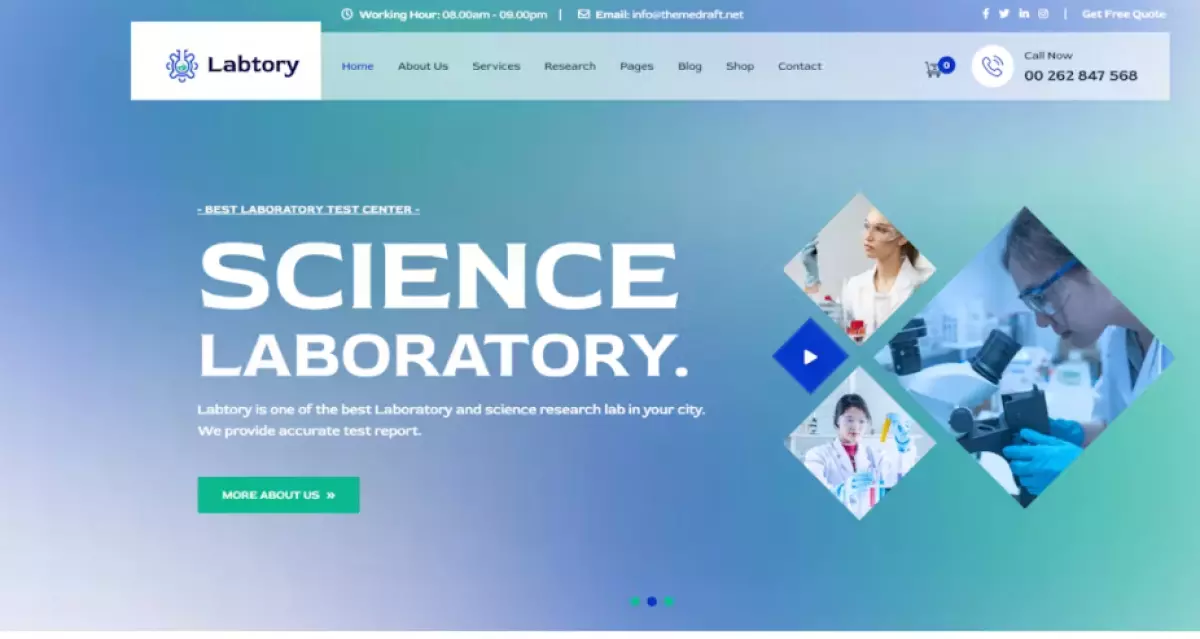 Labtory - Laboratory and Science WordPress Theme