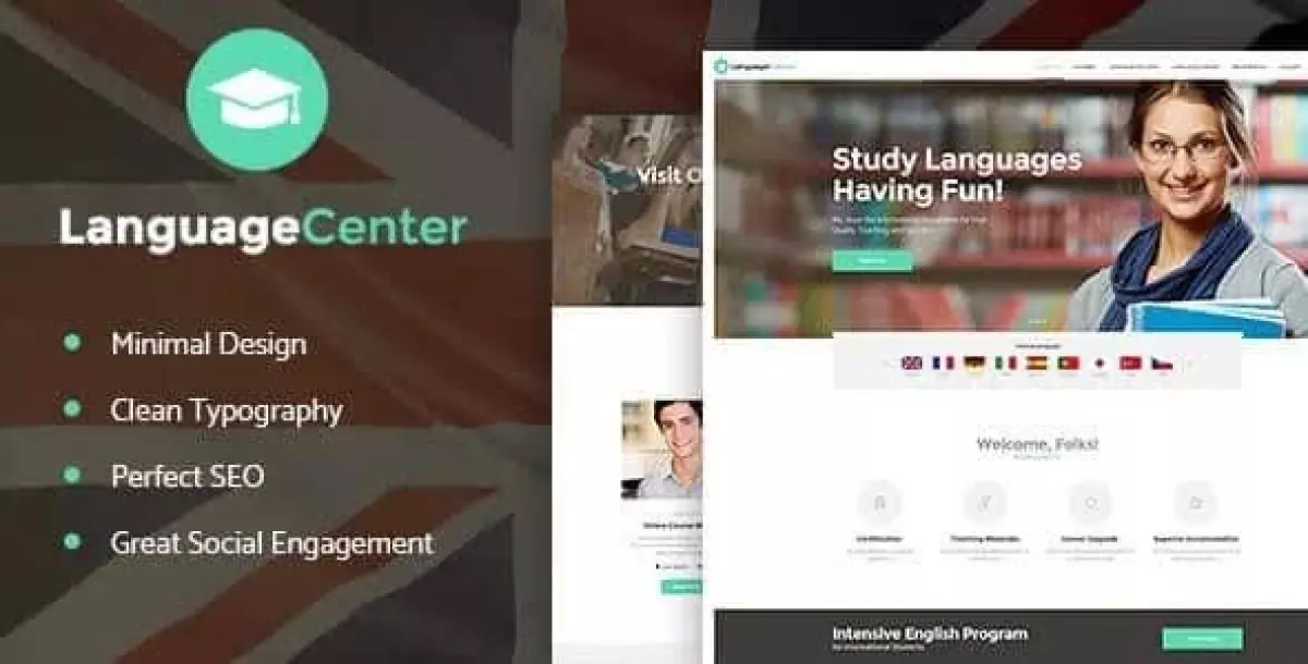 Language Center & Online School Education WordPress Theme