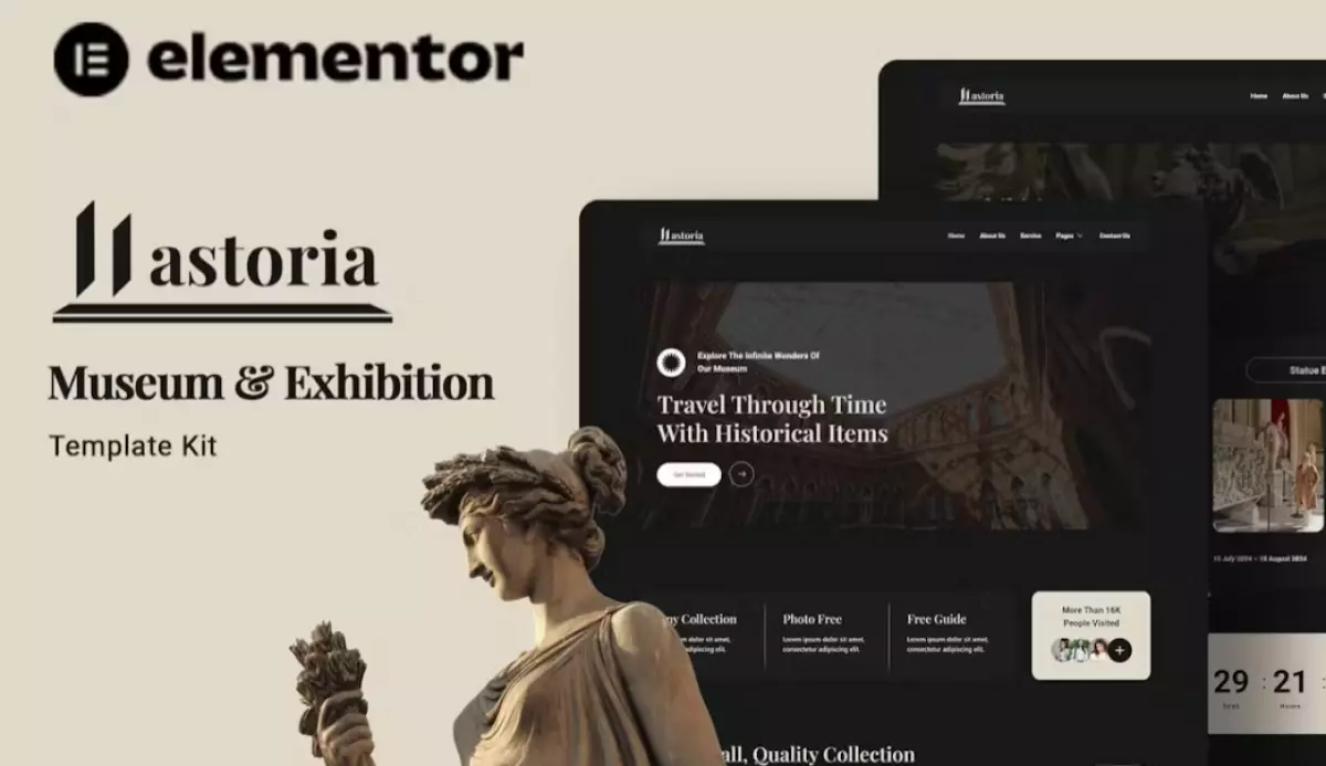 Lastoria - Museum &amp; Exhibition Elementor Template Kit