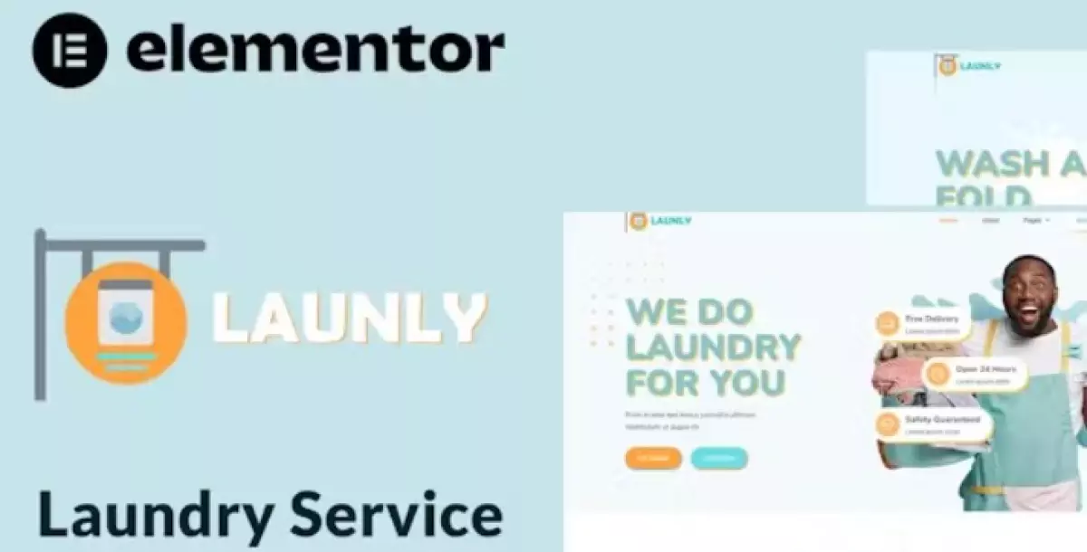 Launly – Laundry Service Elementor Template Kit