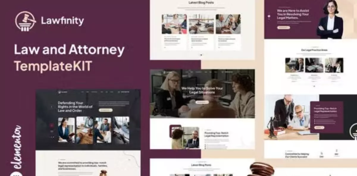 Lawfinity - Law &amp; Attorney Elementor Template Kit