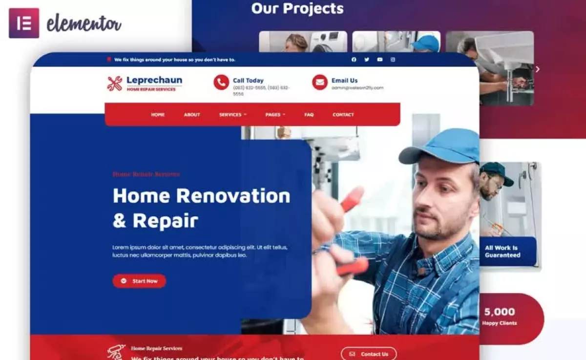 Leprechaun - Home Repair Elementor Template