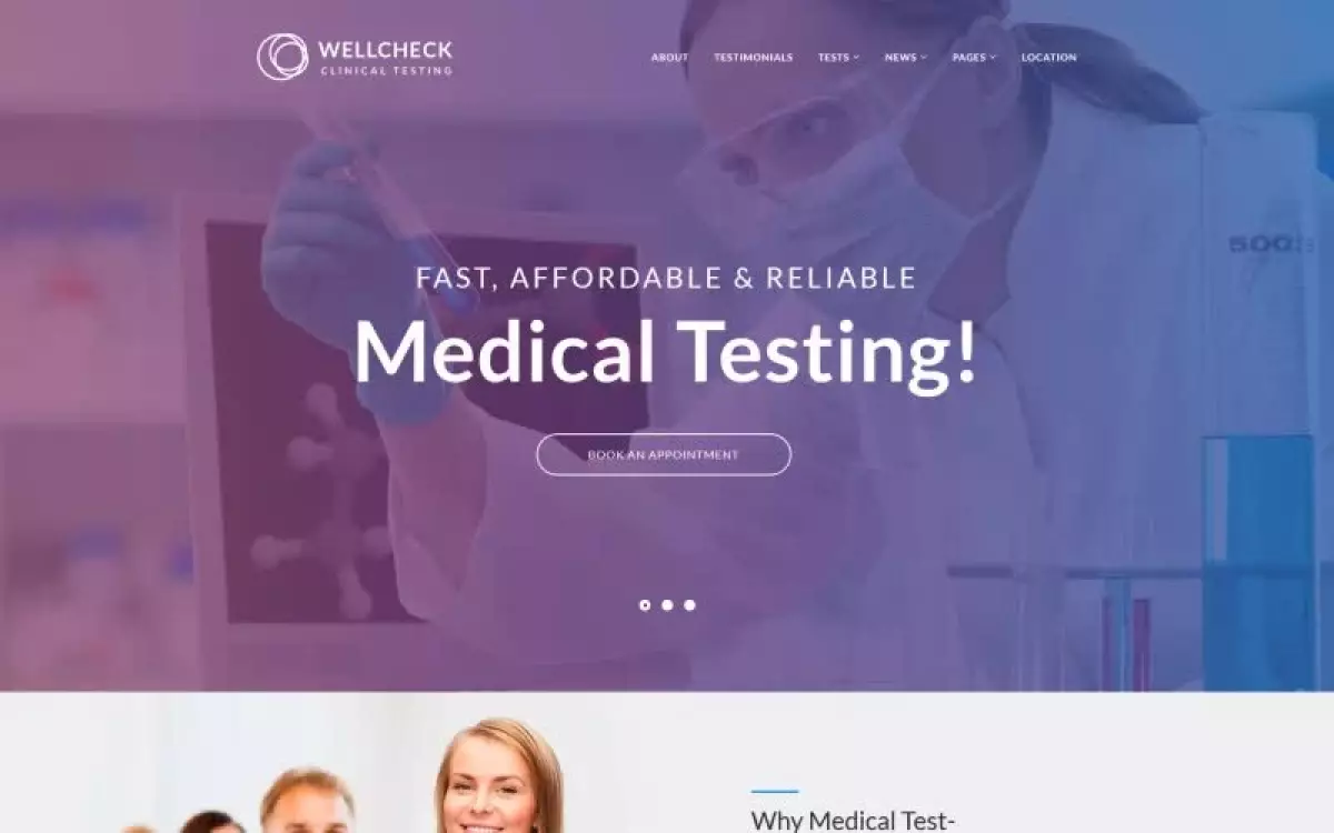 MediCheck - Medical Laboratory Responsive WordPress Theme