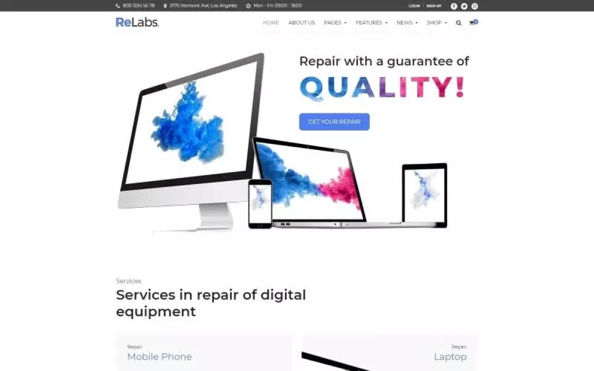 ReLabs - Computer Repair WordPress Theme