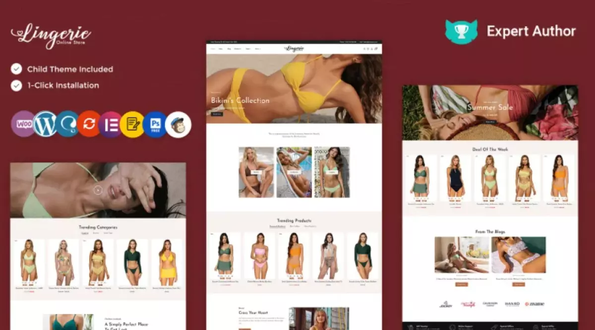 Lingerie - Lingerie, Ladies Wear, Shapewear, Swimwear &amp; Bikini Store Elementor WooCommerce Theme