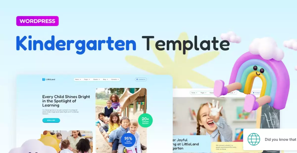 LittleLand – Kindergarten Template Elementor Pro Template Kit