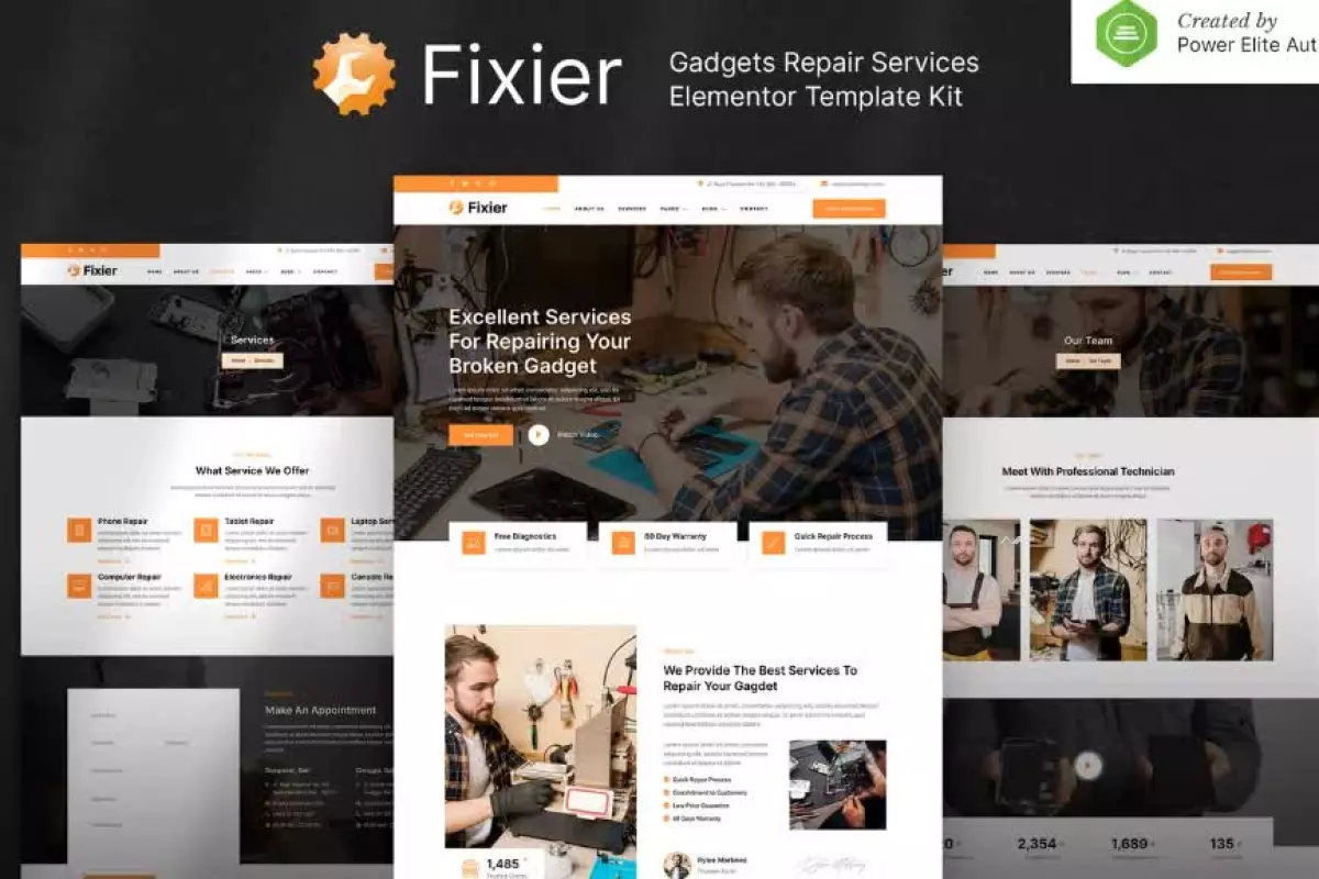 Fixier – Gadgets & Electronics Repair Services Elementor Template