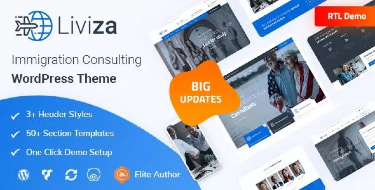 Liviza - Immigration Consulting WordPress Theme + RTL