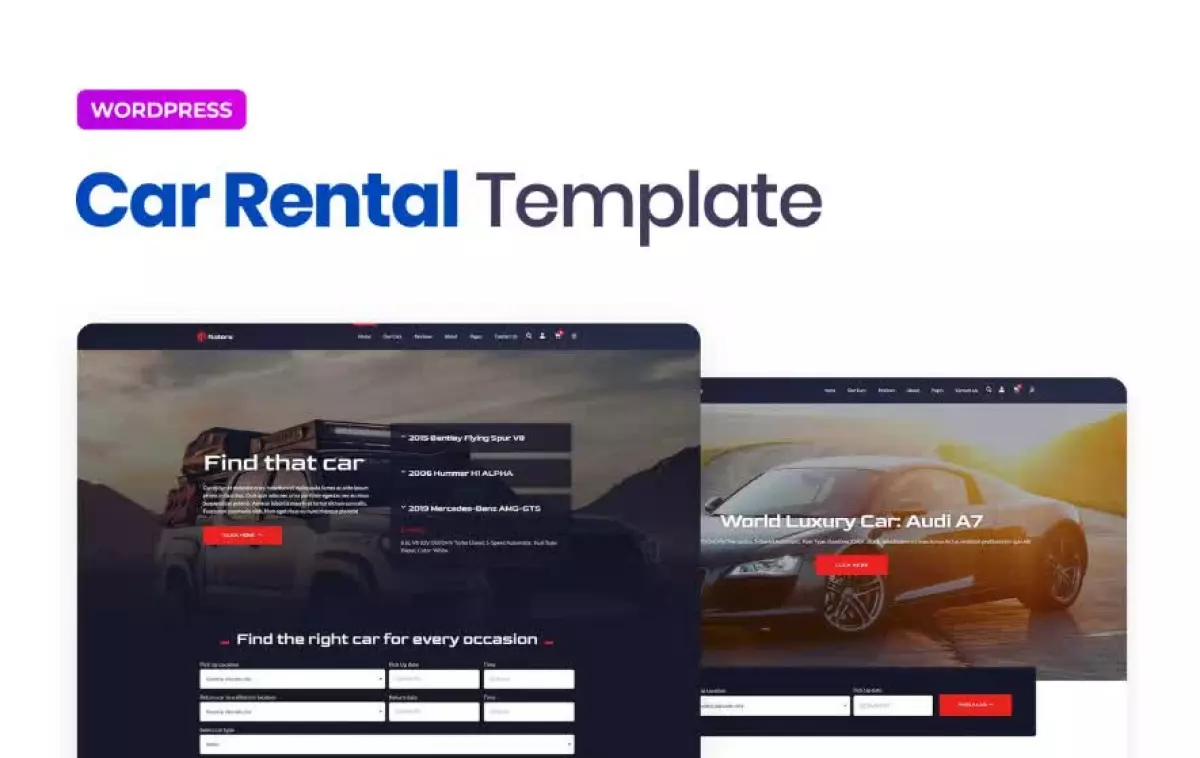 Rotors – Car Rental Elementor Template