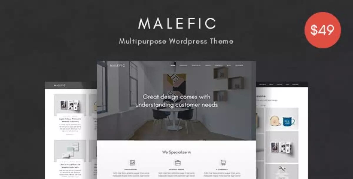 Malefic - Multipurpose One Page Responsive WordPress Theme