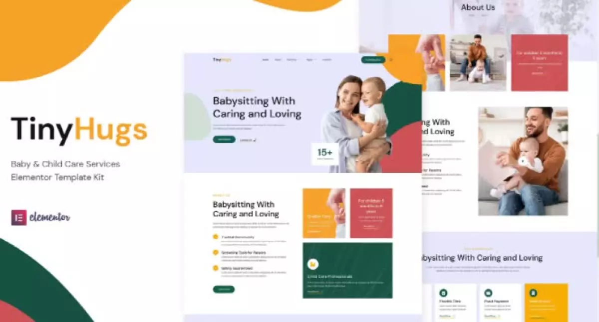 Tiny Hugs - Baby & Child Care Services Elementor Template