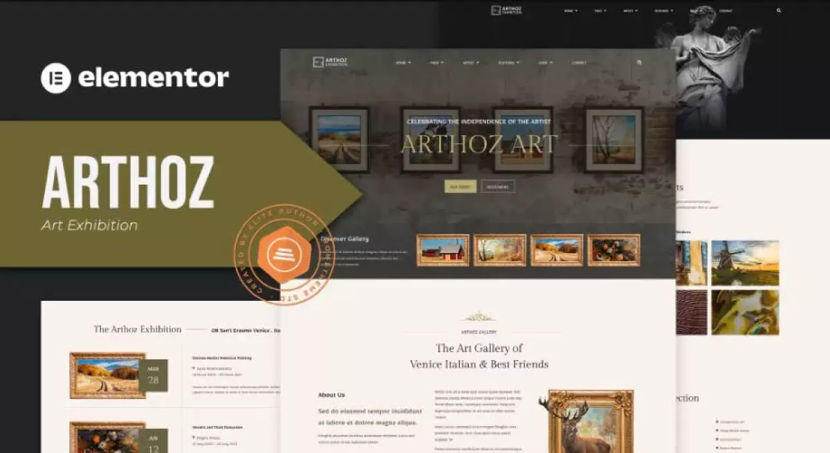 Arthoz - Art Exhibition Elementor Template