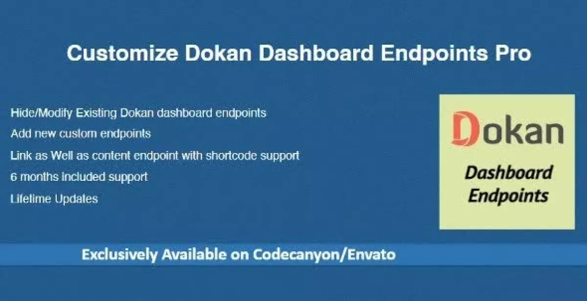 [WISH] Customize Dokan Dashboard Endpoints