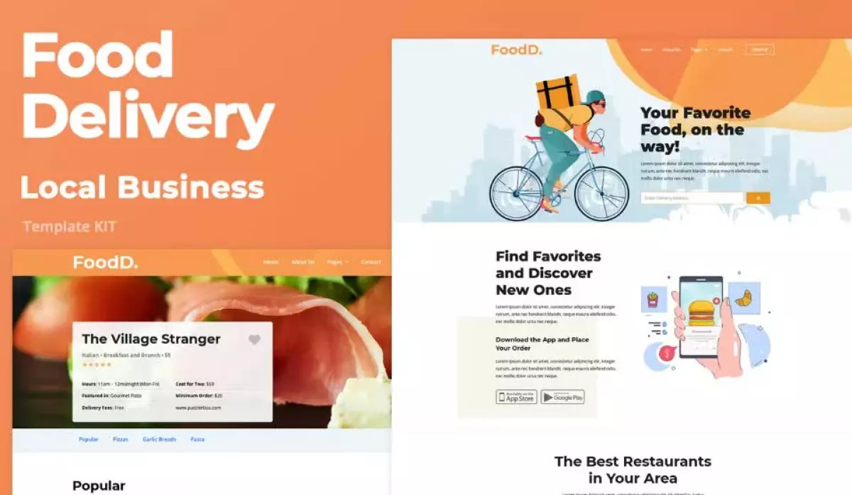 FoodDelivery - Local Business Elementor Template Kit