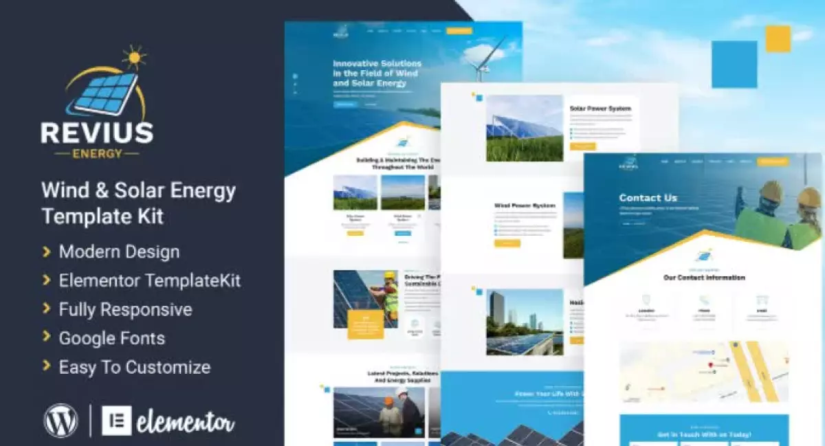 Revius Energy | Elementor Template