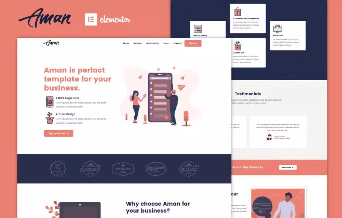 Aman — Multipurpose Elementor Template