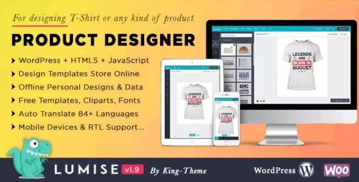 Product Designer for WooCommerce WordPress | Lumise 2.0.3