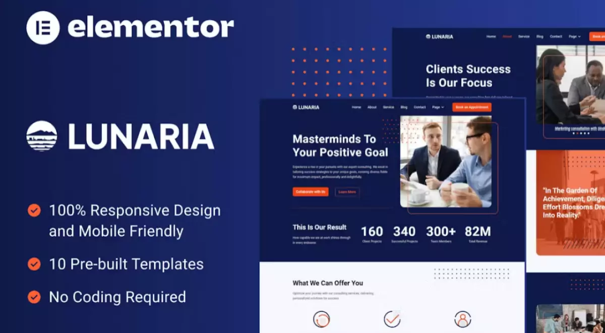 Lunaria - Multipurpose Business Elementor Template Kit