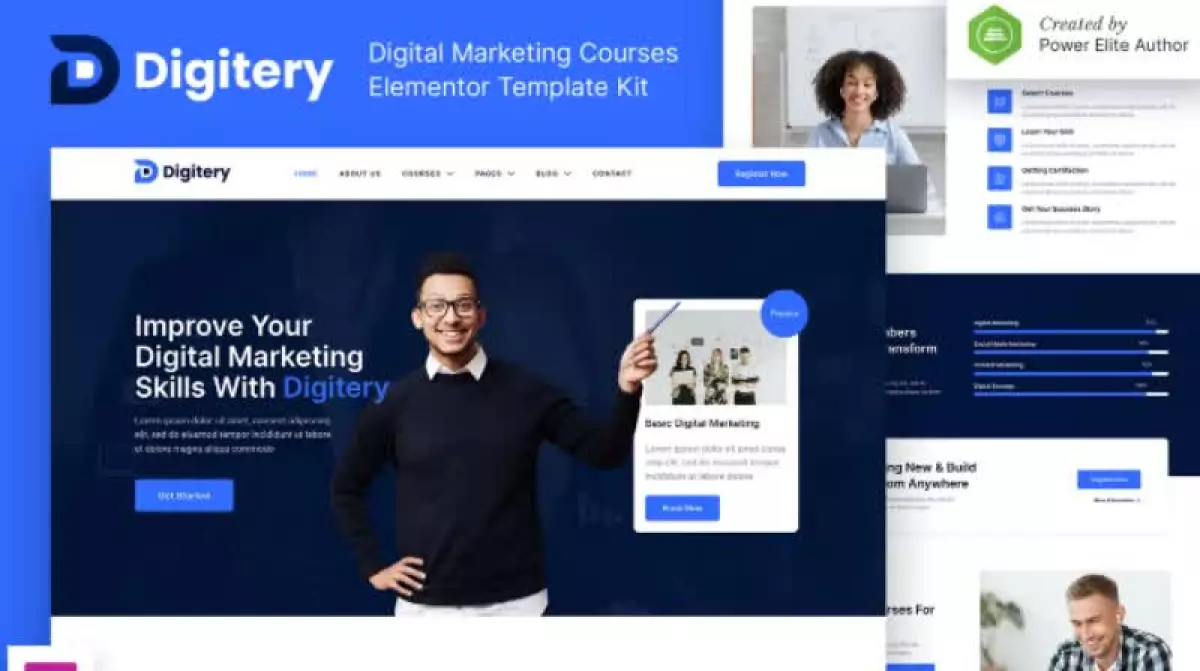 Digitery – Digital Marketing Courses Elementor Template