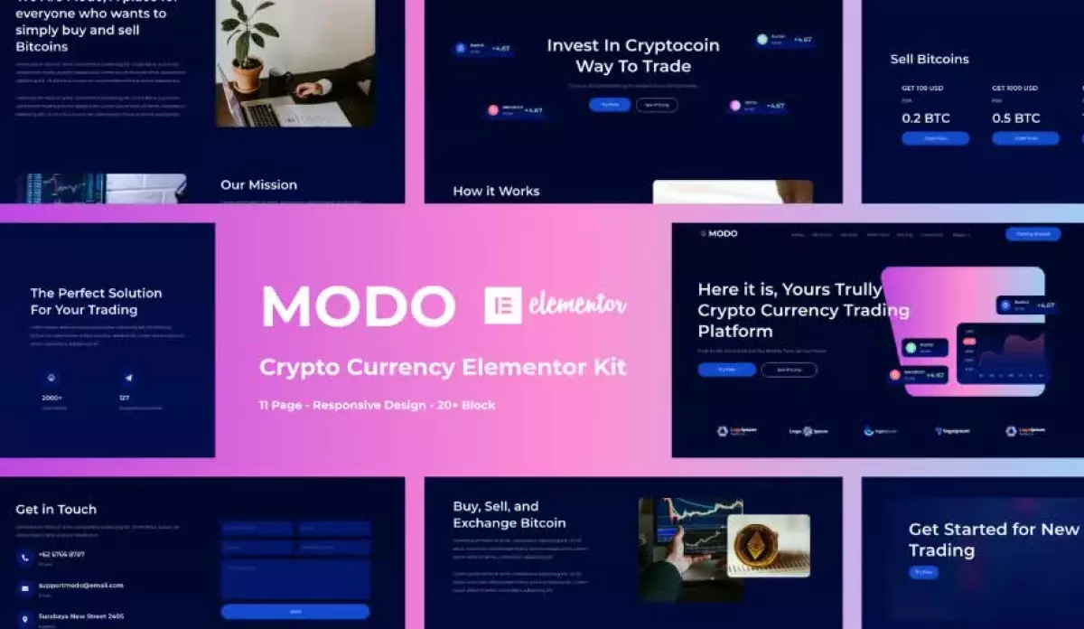 MODO - Crypto Currency Elementor Template