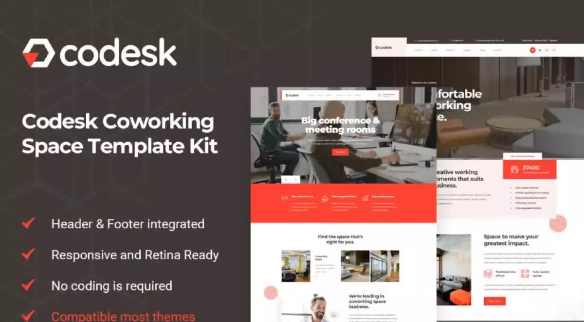 Codesk - Coworking Space Elementor Template