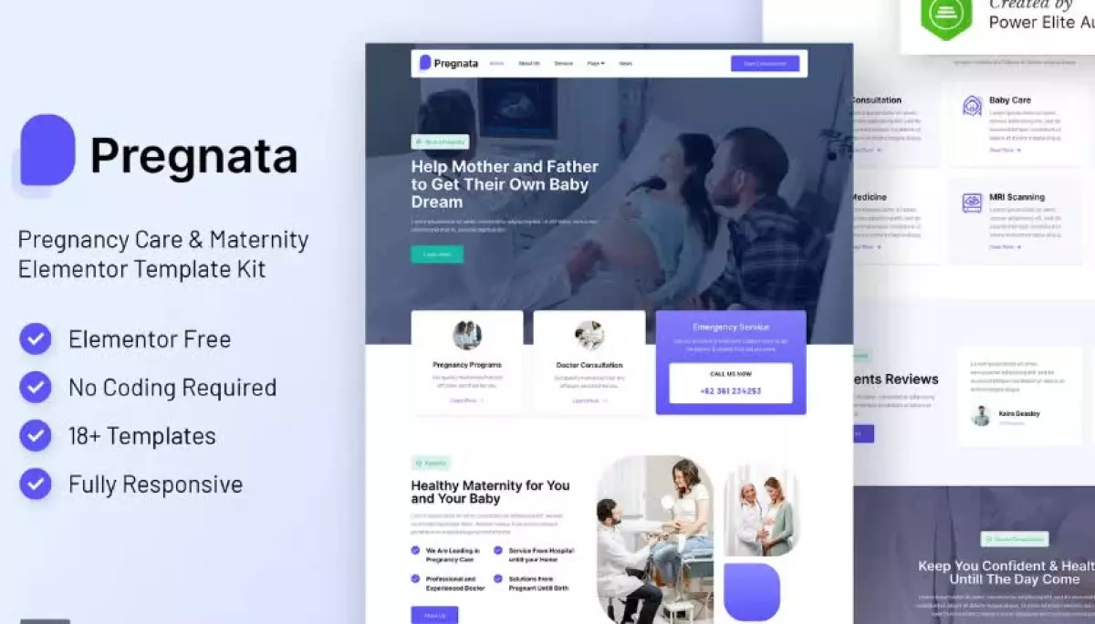Pregnata – Pregnancy Care & Obstetrician Elementor Template