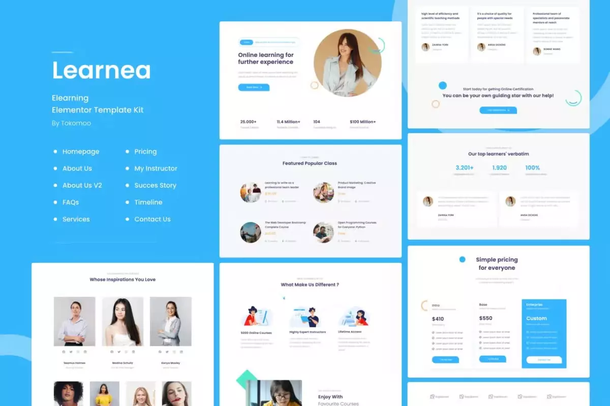 Learnera | e-Learning, School & University Elementor Template