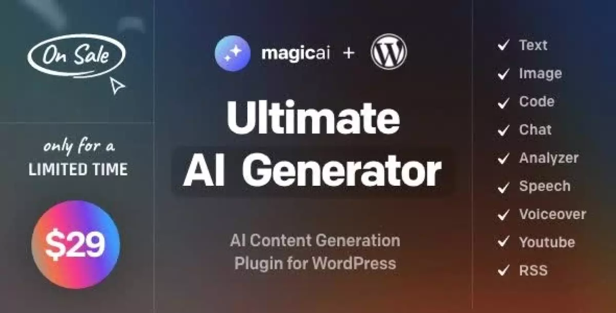 MagicAI for WordPress &#8211; AI Text, Image, Chat, Code, and Voice Generator