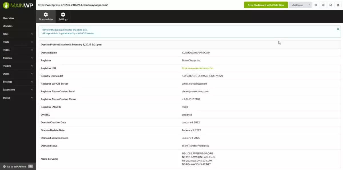 MainWP Domain Monitor Extension 4.0.5