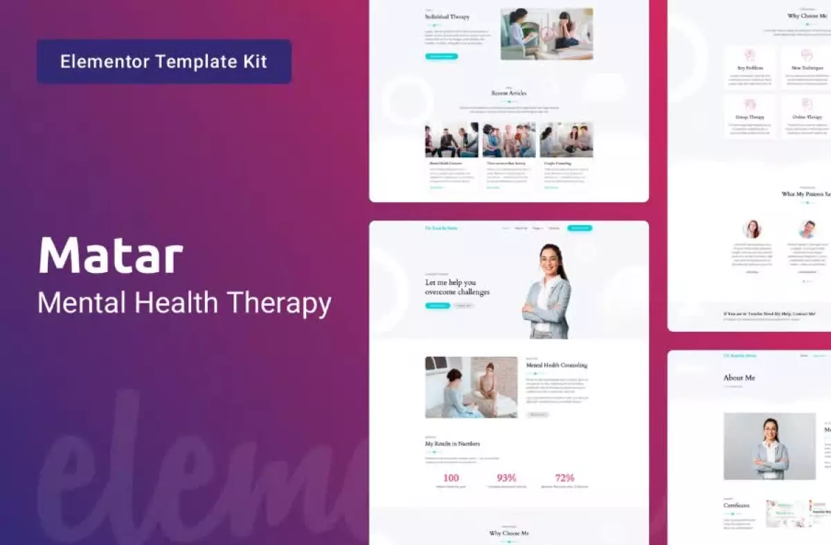 Matar — Mental Health Therapy Elementor Template Kit